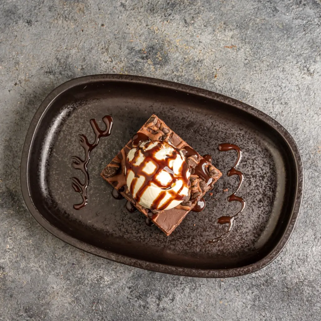 Hot Chocolate Brownie with Ice Cream